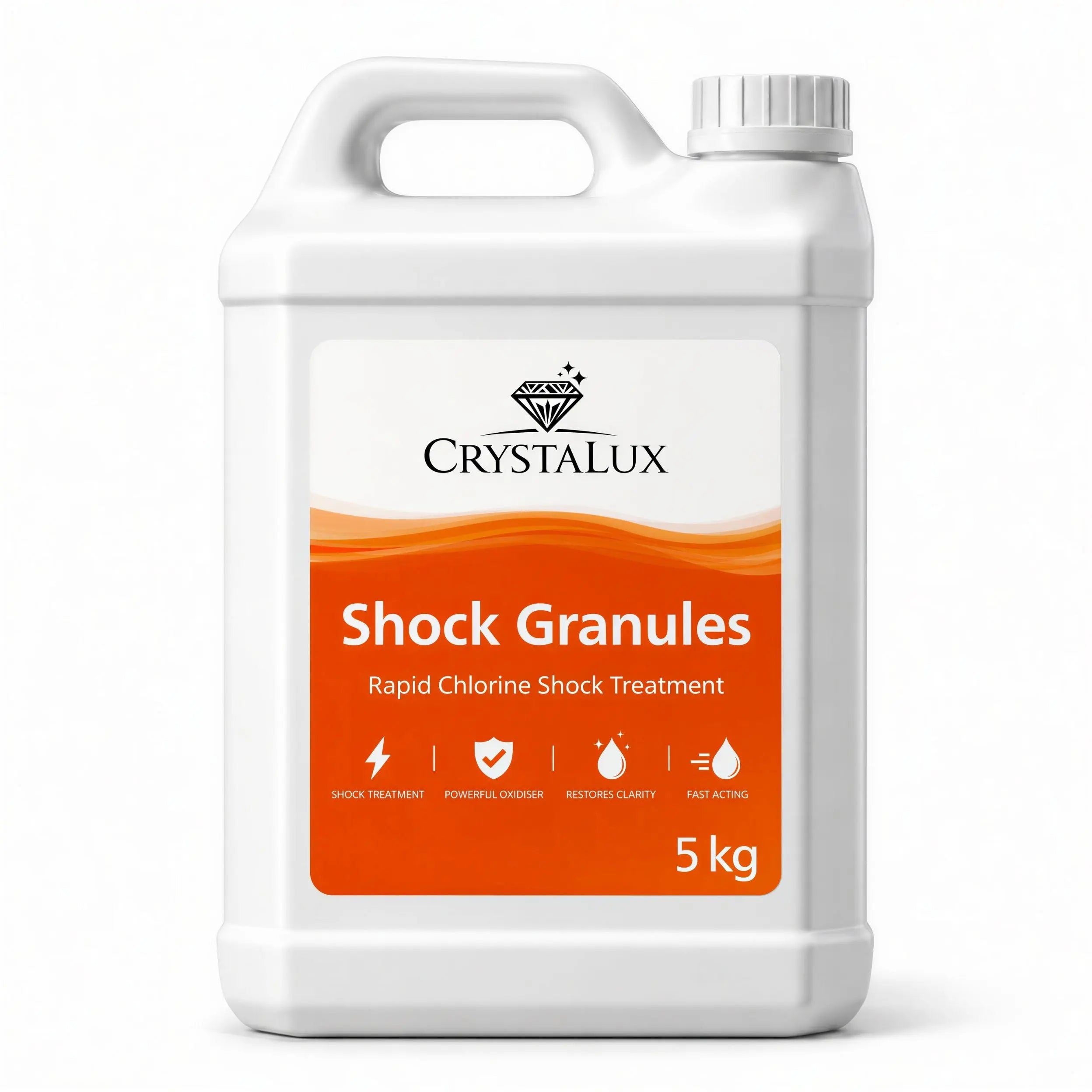 CrystaLux Shock Granules 5kg Rapid Pool & Hot Tub Chlorine Boost CrystaLux