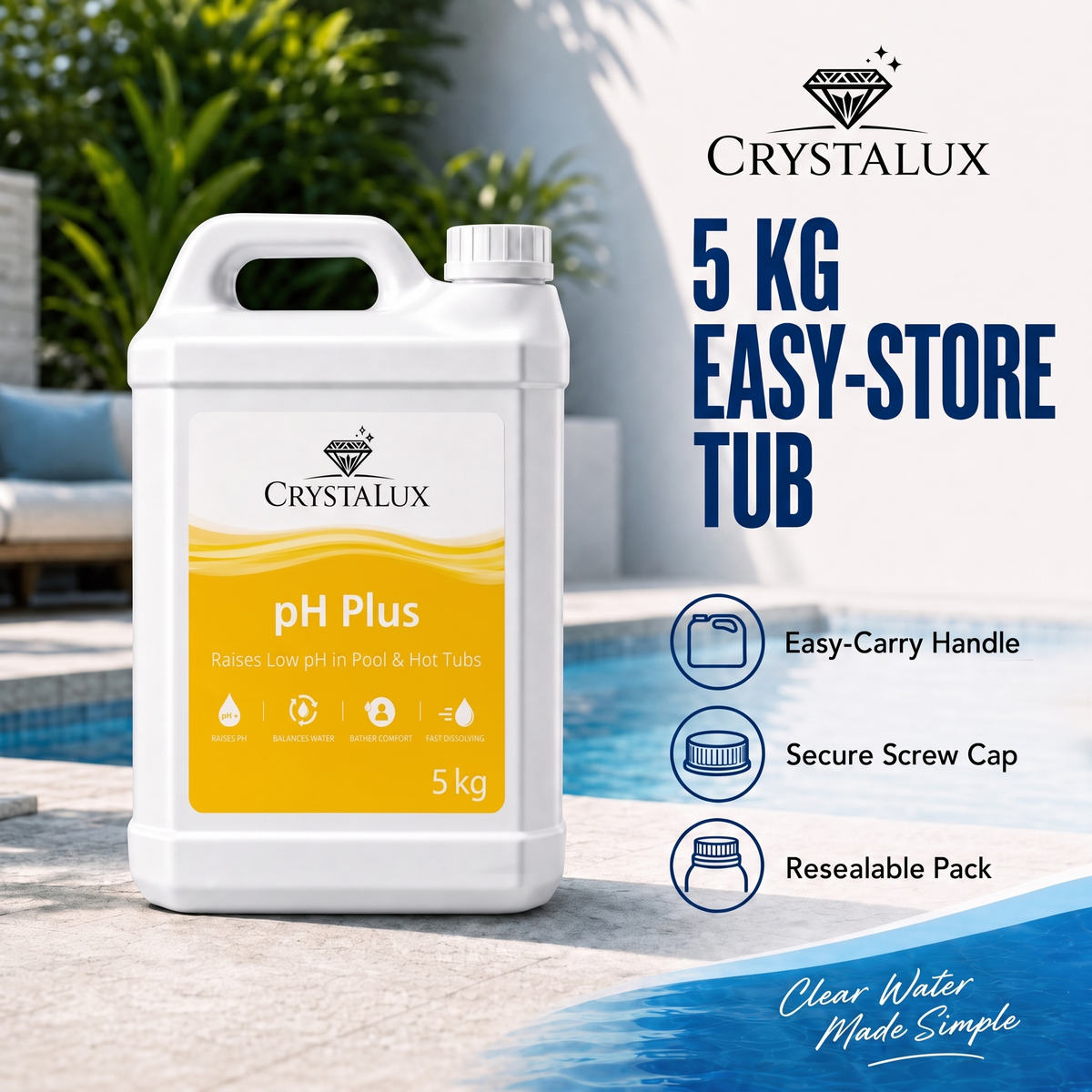 CrystaLux pH Plus Pool & Spa pH Increaser