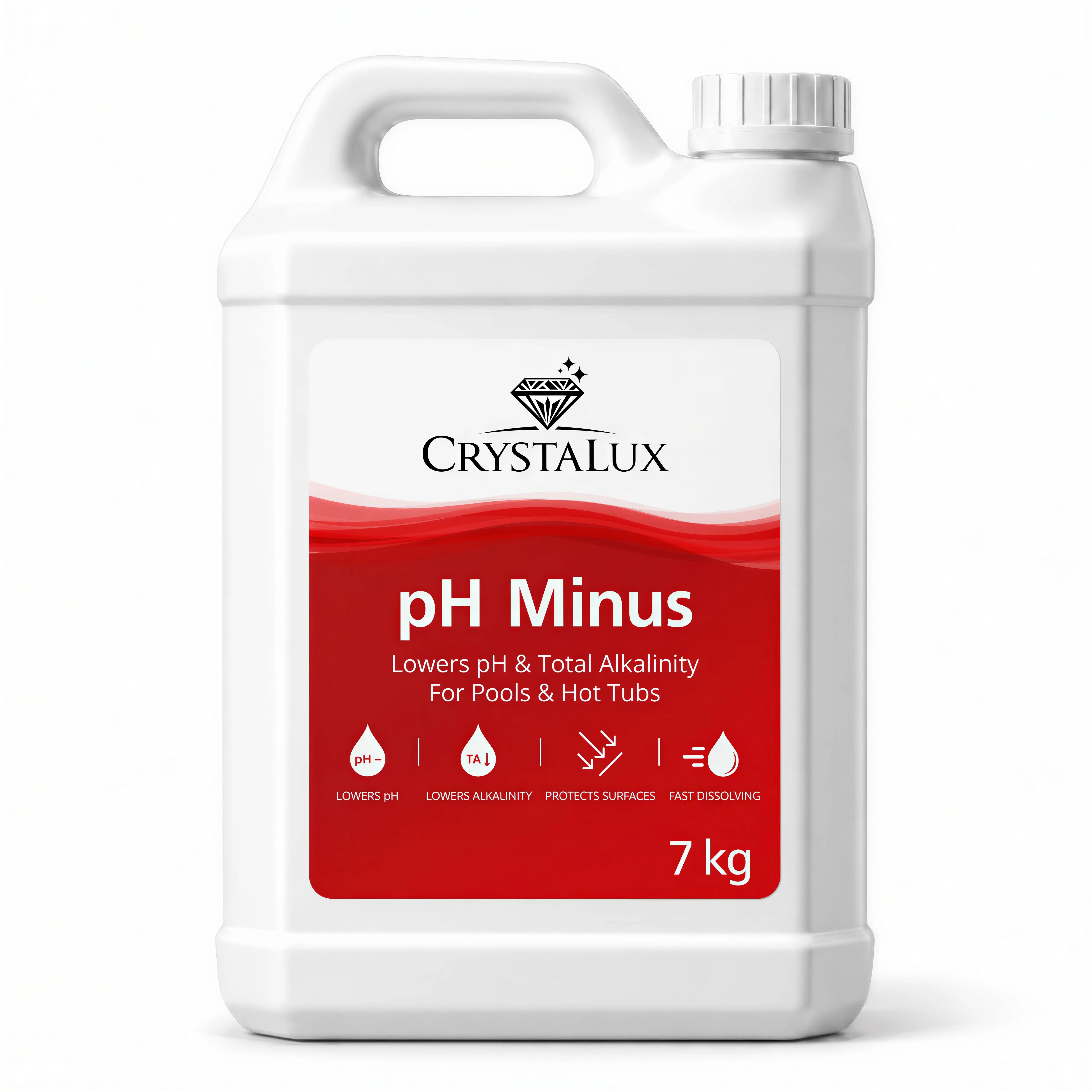 CrystaLux pH Minus 7kg Pool & Spa pH Reducer CrystaLux